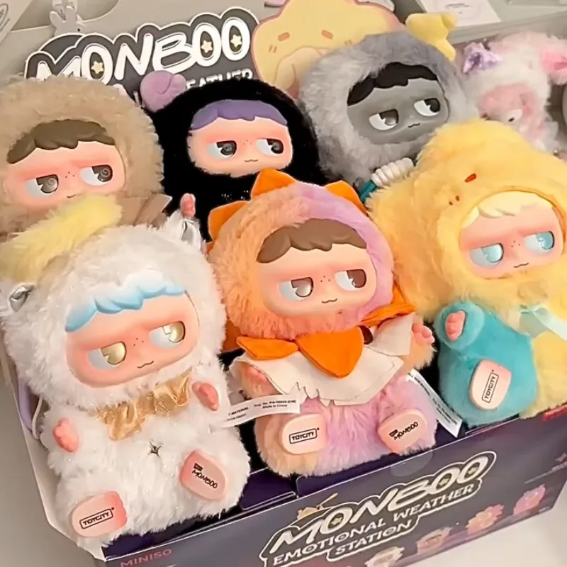 Фото MONBOO эмоциональная метеостанция серии слепая коробка Monboo виниловая плюшевая загадочная коробка сумка кулон брелок сумка-сюрприз игрушка подарок для девочки №1