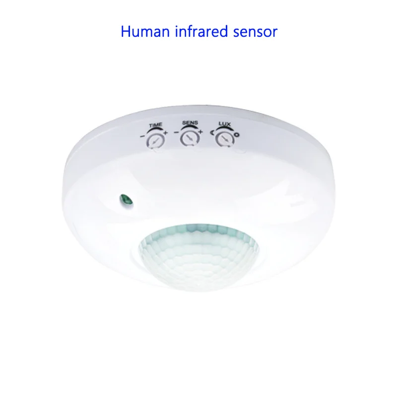 

110-220V Circular Ceiling Human Infrared PIR Motion Sensor 360 ° Intelligent Induction Light Control Switch Adjustable Delay