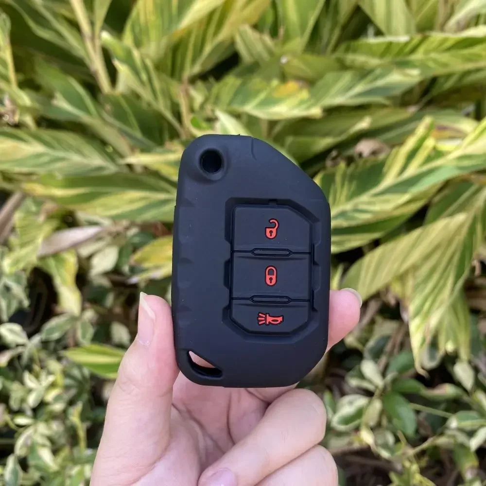 

Силиконовый чехол для автомобильного ключа с 2 3 4 кнопками, защитный чехол для кожи, резиновый держатель для сумки для Jeep Wrangler JL JLU 2018 2019, аксессуары для ключей