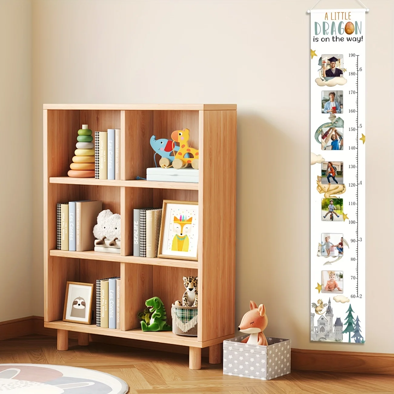 Персонализированная Таблица Роста На Тему Дракона Настенный Декор С Фоторамкой