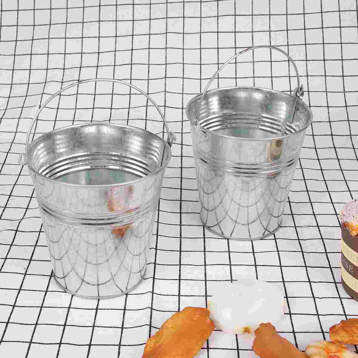 

Bucket Metal Buckets Mini Pails Tin Tinplate French Pail Small Serving Friesparty Galvanized Ice Candy Flower Favor