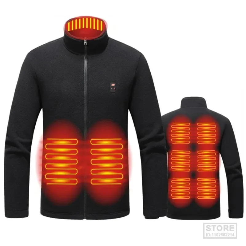 

9 Heated Area Intelligent Heating Coat USB Charging Jacket Waterproof Sweater 3 Gear Temperature for Hiking Skiing