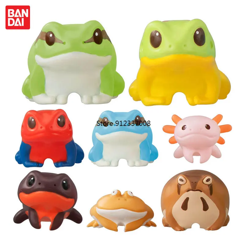 

Genuine Bandai Gashapon Capsule Toy Gacha Amphibian Frog Gecko Hold Data Cable Figurine USB Line Ornaments Action Figure