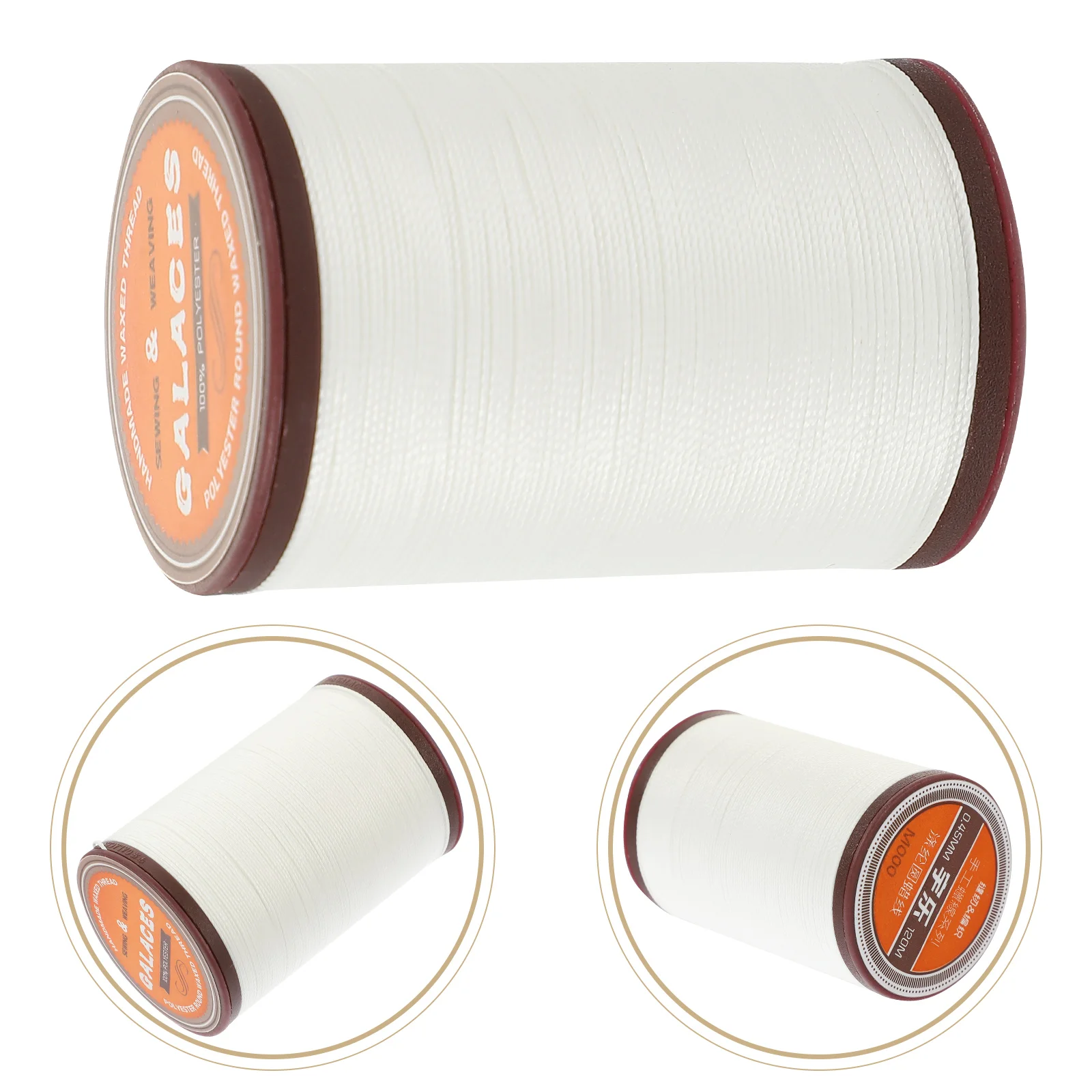 

Waxed Thread- 0.45mm Sewing Waxed Thread Hand- Stitched Round Wax Thread Cord for DIY Hand Sewing Craft, 80 Meters ( White )