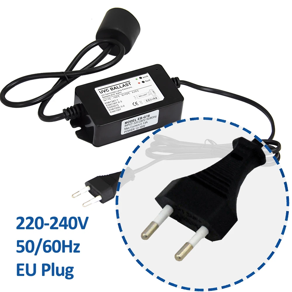 Фильтр для воды Coronwater Адаптер для ультрафиолета от 12 В до 16 Вт для УФ-дезинфекции воды EB-G16