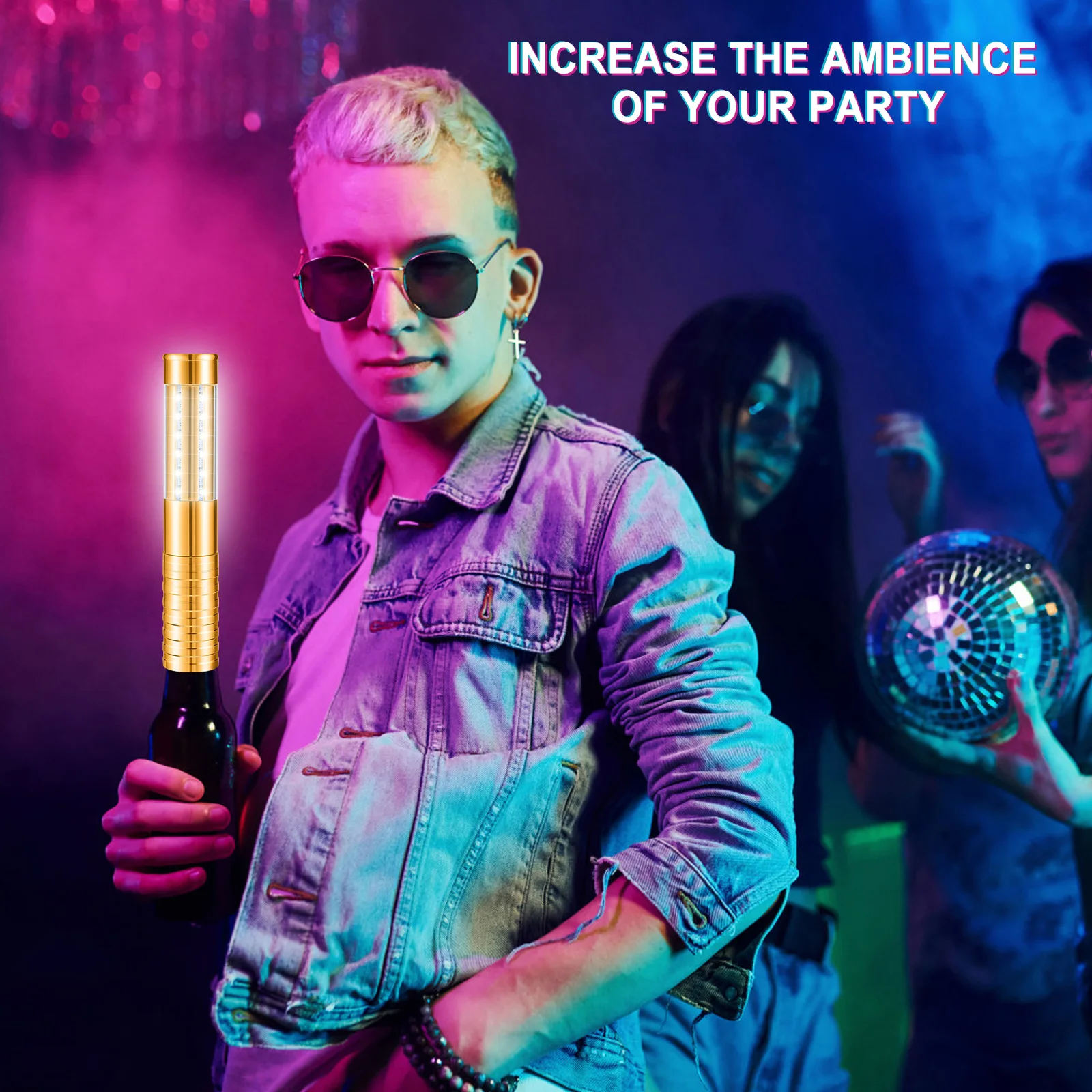 Светодиодный стробоскопический светильник-дубинка бутылка шампанского