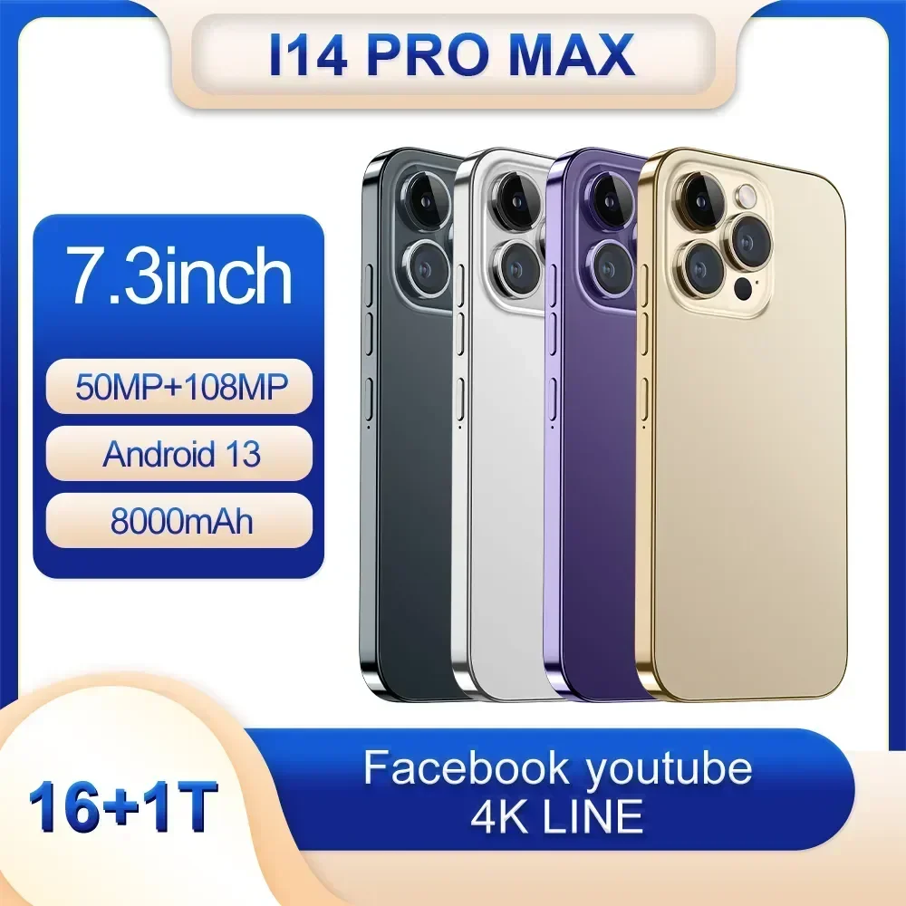

Смартфон I14Pro Max, 6,8 дюйма, 16 + 1 ТБ, две SIM-карты