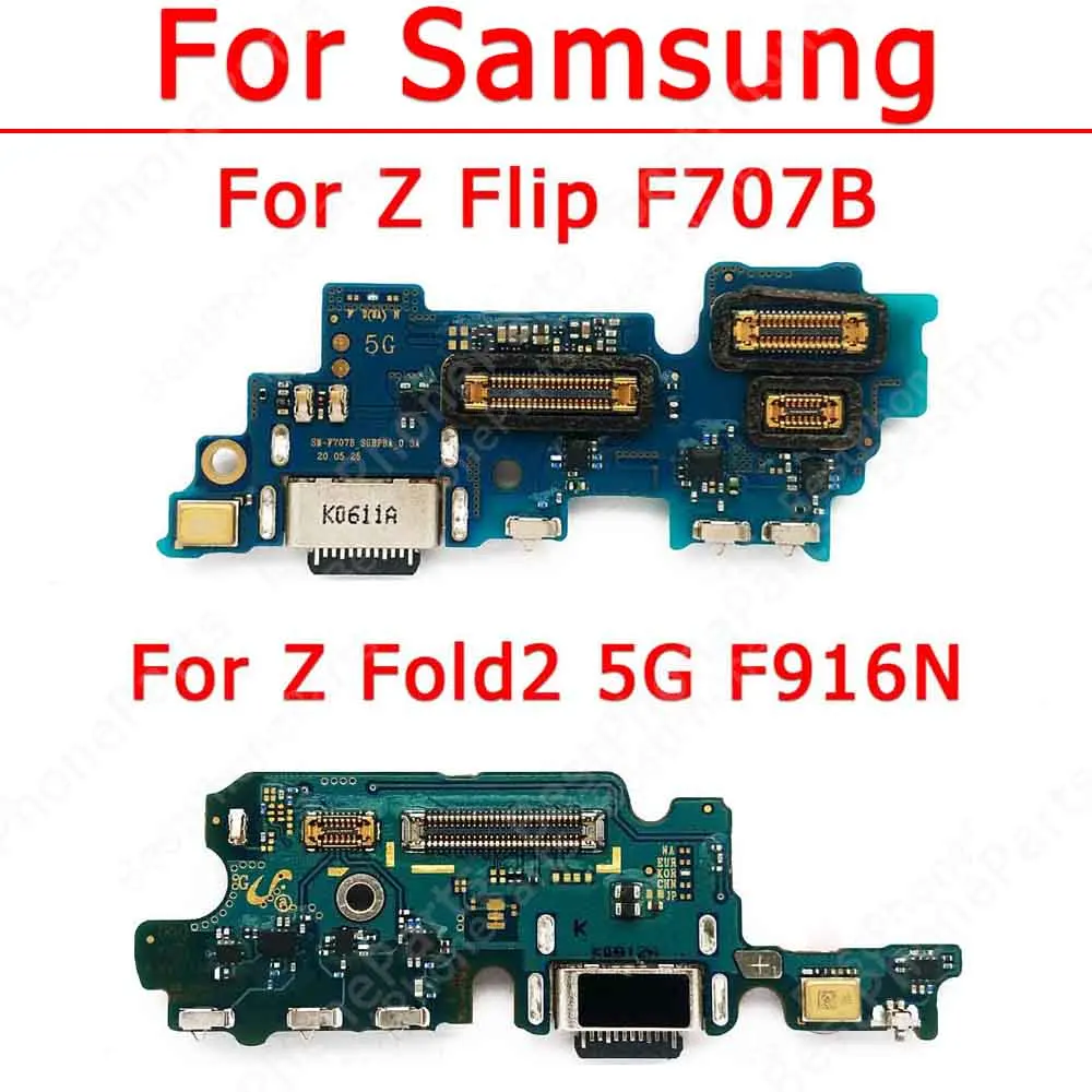 

Charging Port For Samsung Galaxy Z Flip F707 Fold2 5G F916 Charge Board Flex Plate Ribbon Socket Original Pcb Dock Usb Connector