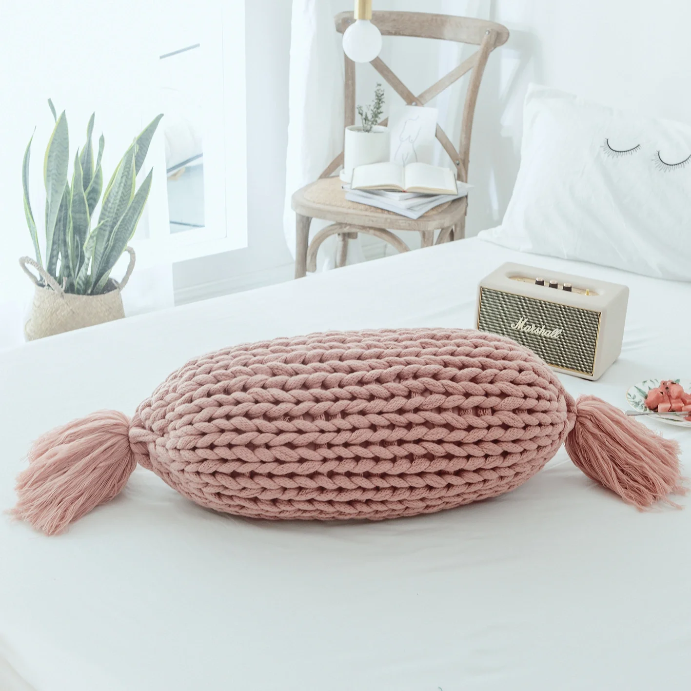 

Handmade Wool Sofa Cushion Cushion Solid Color Cushion