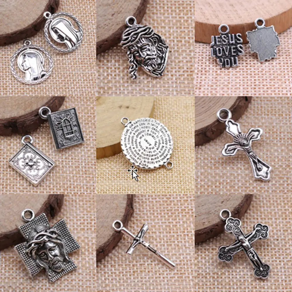 

Jesus Loves You Charms For Jewelry Making DIY Pendants For Gift Bulk
