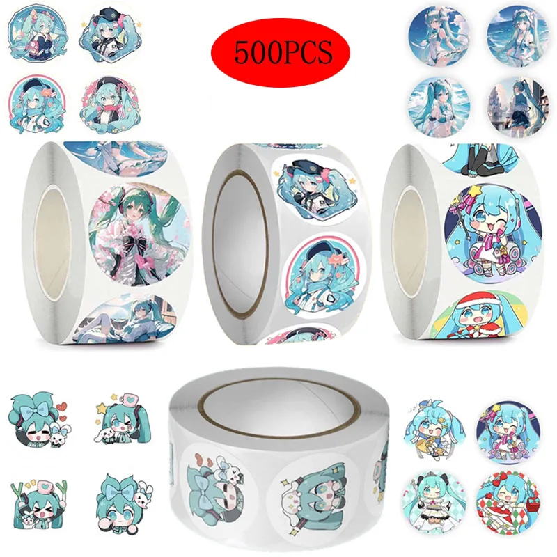 500 шт. Мультяшные наклейки Hatsune Miku DIY милые аниме-фигурки изображения детское