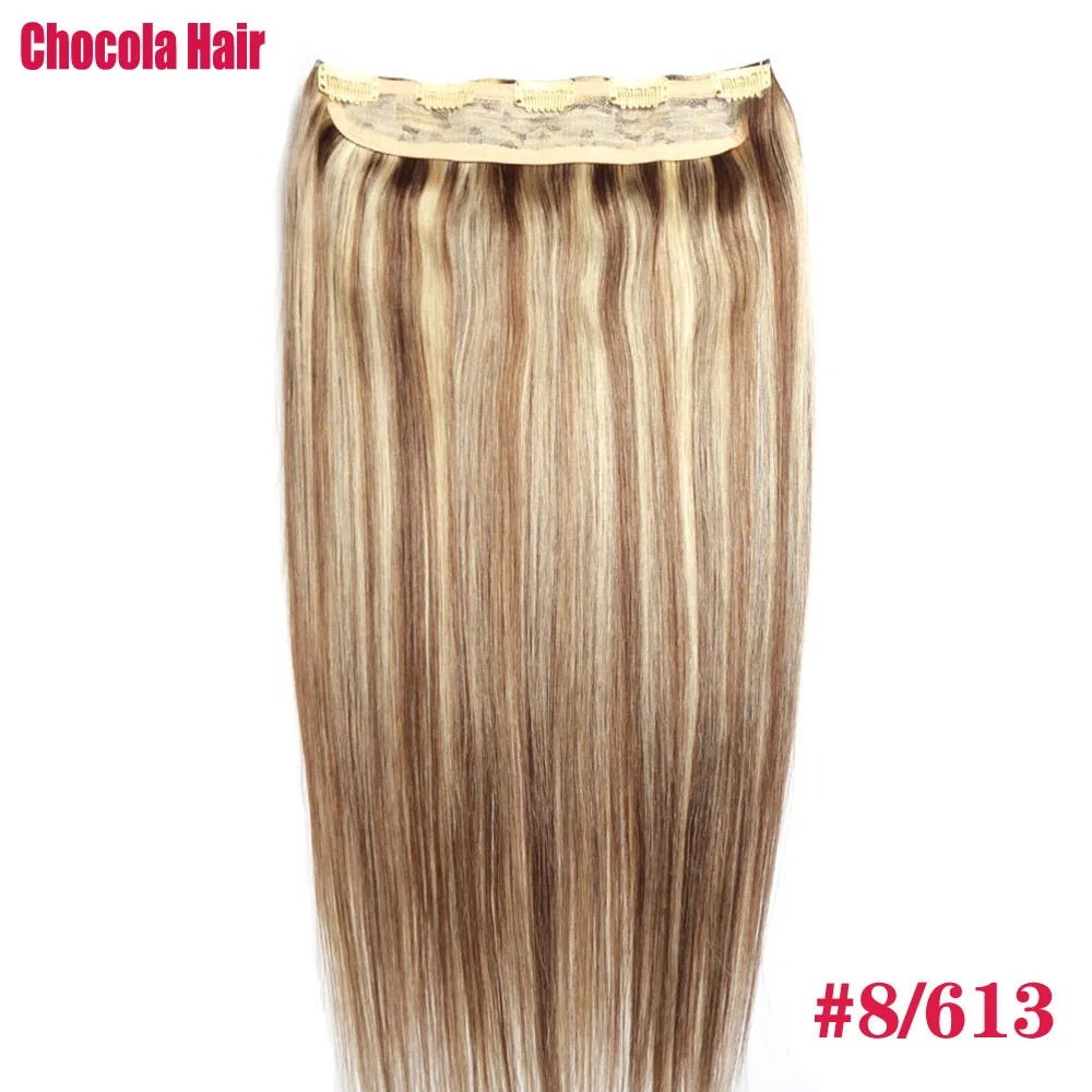 Chocala 20 "-28" 1 шт. набор 200 г машинного производства Remy цельный волос с 5 зажимами