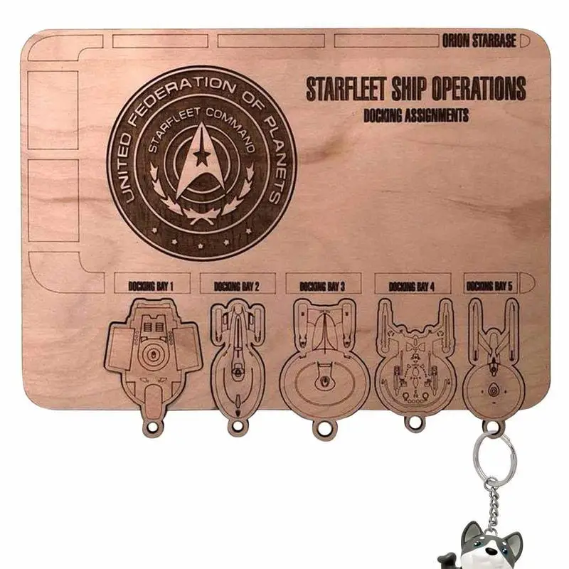 

Movie Inspired Wall Keychain Organizer Wooden Hanging Decoration For Star Federation Keyring Hanger Household Supplies