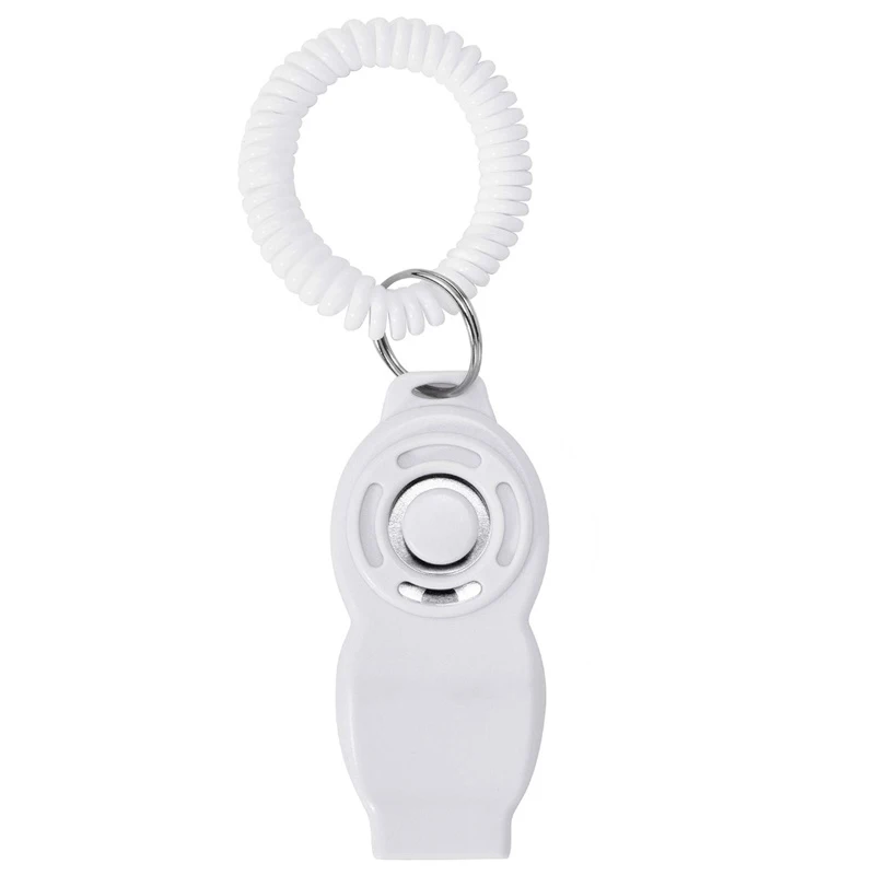 

2pcs Pet Cat Dog Training Clicker 2 In1 Whistle Click Trainer Obedience Key Chain Dog Whistle Positive Reinforcement