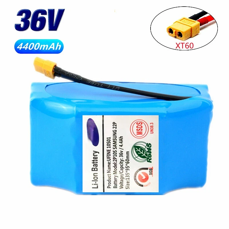 

18650 10S2P 36V Battery Pack 4400mAh Rechargeable Lithium ion Batterie for Electric Self Balancing Scooter HoverBoard Unicycle