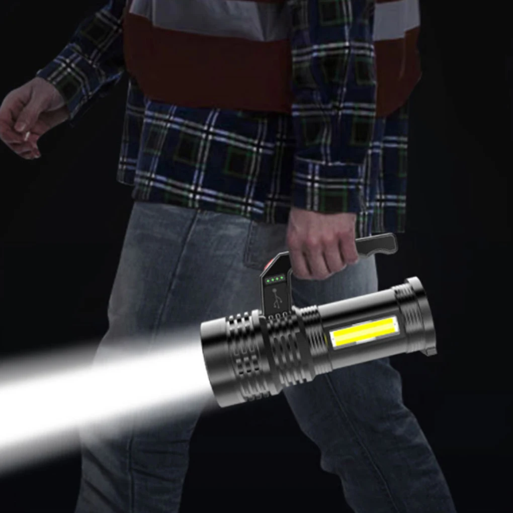 

LED Flashlight USB Lantern Torch Searchlight Lamp Waterproof Long-range