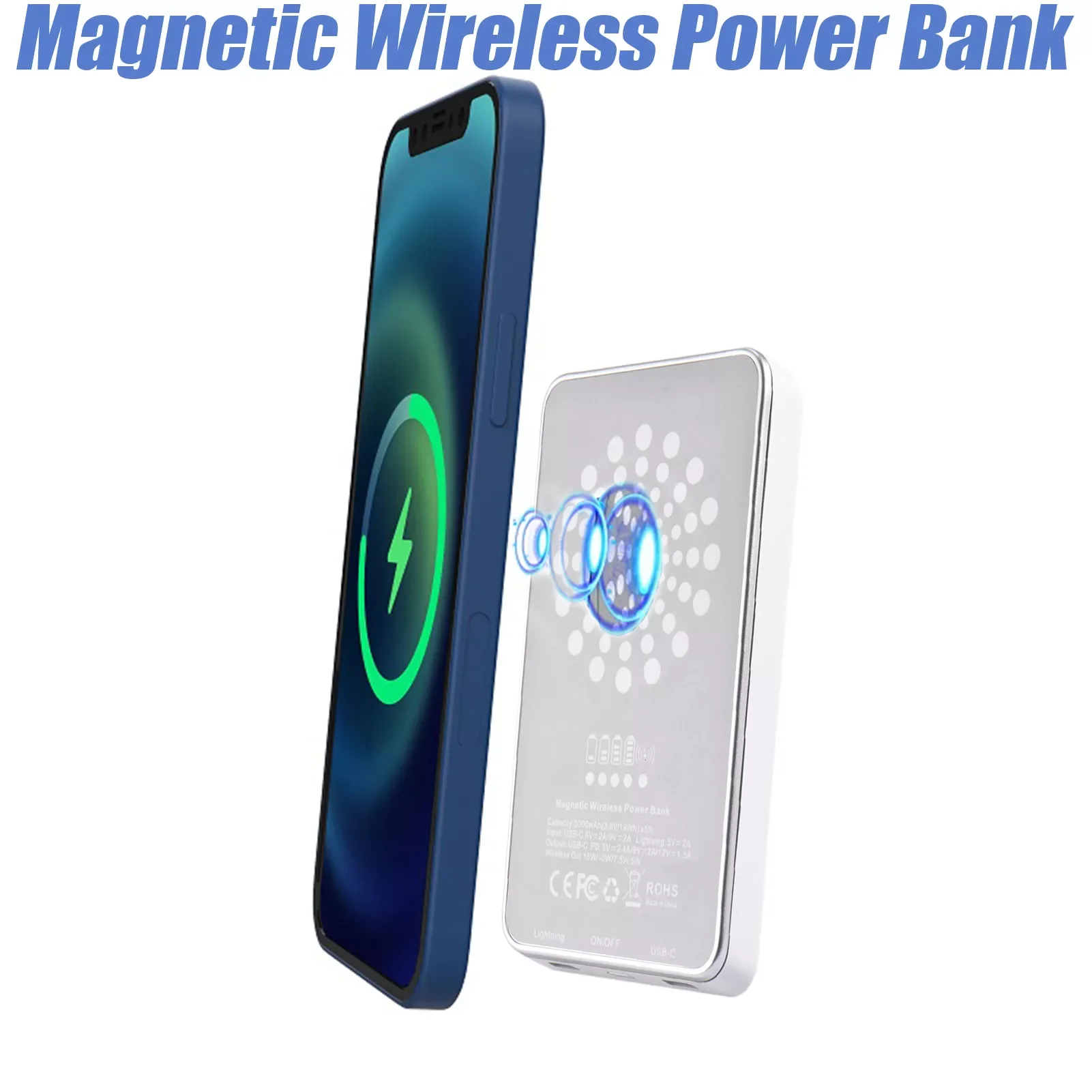 

2023New Magnetic Wireless Power Bank for iphone 12 Pro Max 12mini Phone Wireless Charger Stand Holder Fast Charger for Huawei Xi