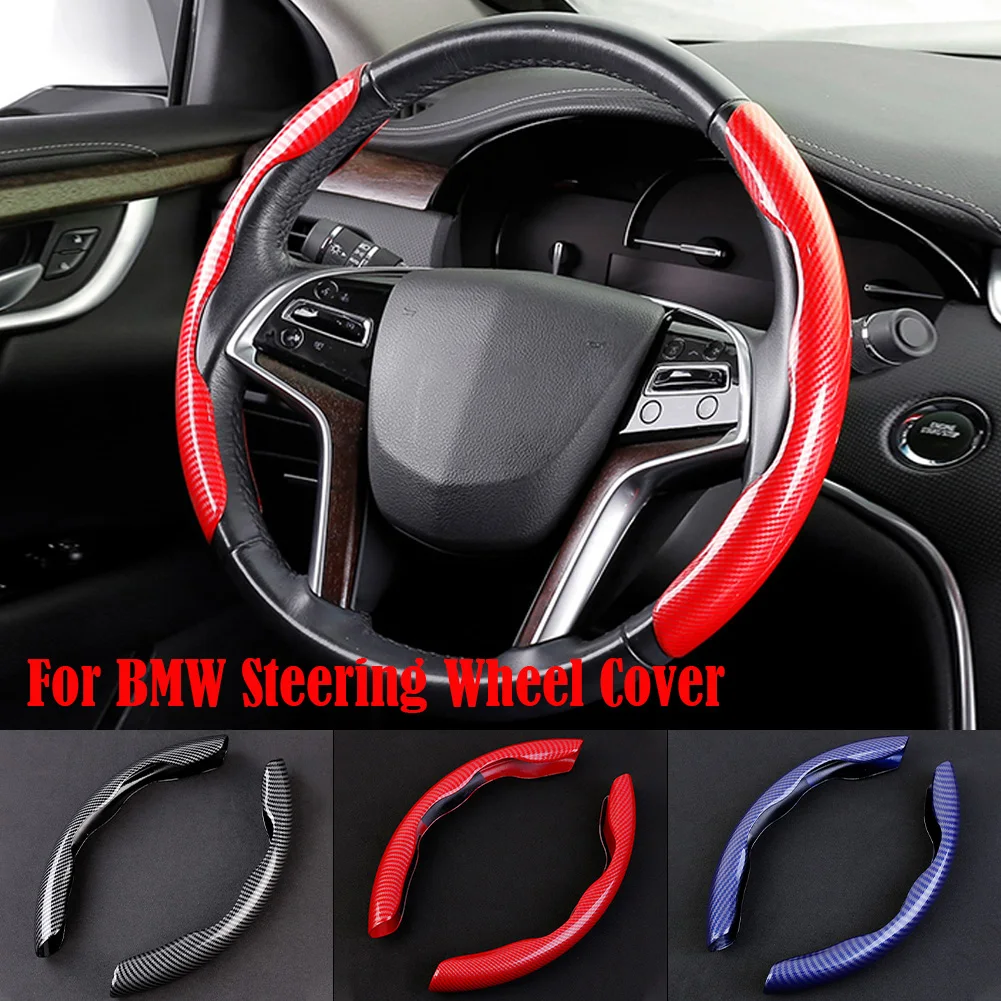 

Car Steering Wheel Cover Carbon Black Fiber For BMW E46 E90 E60 F10 F30 E39 E36 F20 E92 E87 G30 X5 E70 E91 F11 F31 G20 E30