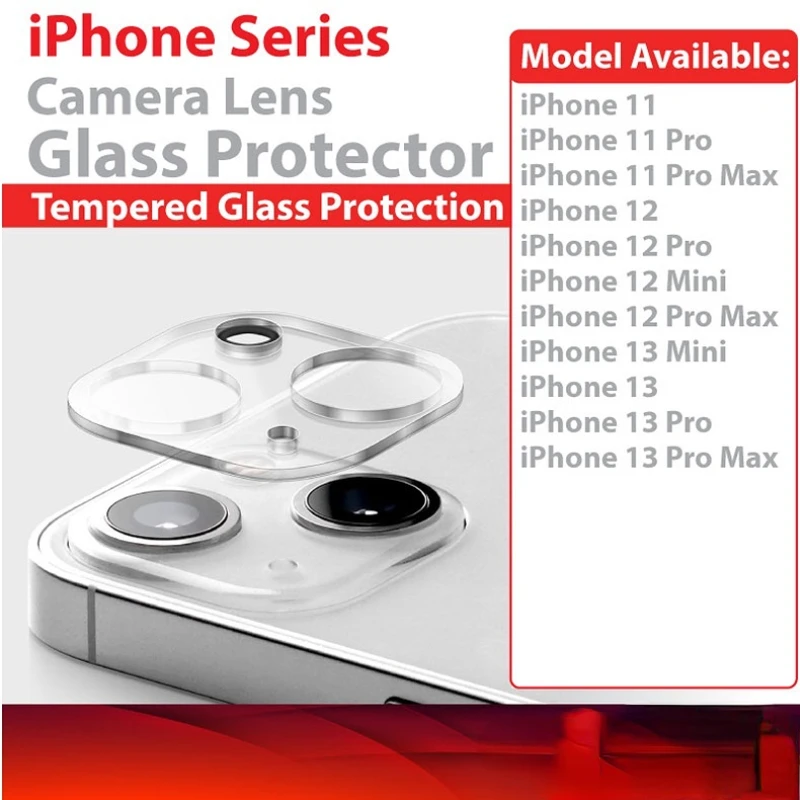 

Full Coverage iPhone 14 14 pro max 13 Pro Max MIni / 12 / 11 Clear Rear Camera Lens Shield Tempered Glass Protector