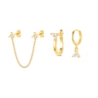 Женские серьги CANNER Real 925 пробы, серебряные серьги для женщин 34 шт, звезда из циркония, женское украшение