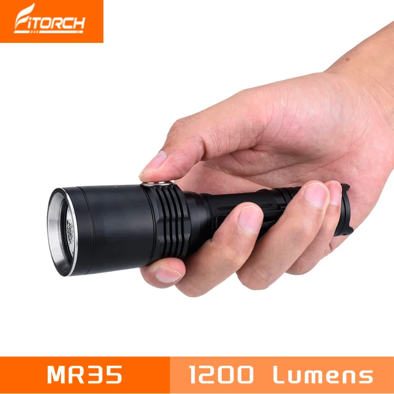 Fitorch MR35 Tactical Flashlight 1200Lumens 5 Individual Lighting Modes 5-Color Rechargeable LED Torch Include Battery