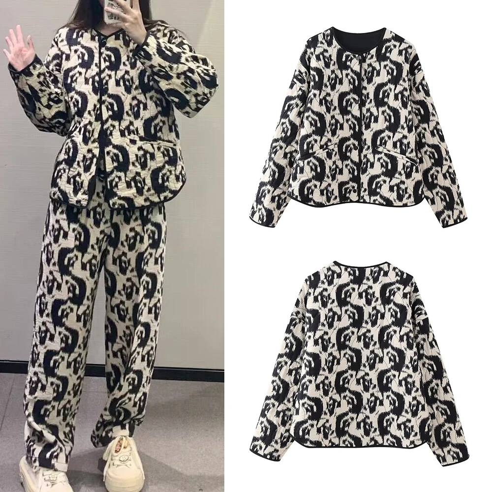 

Новинка Осень-зима женские модные хлопковые куртки с животным принтом