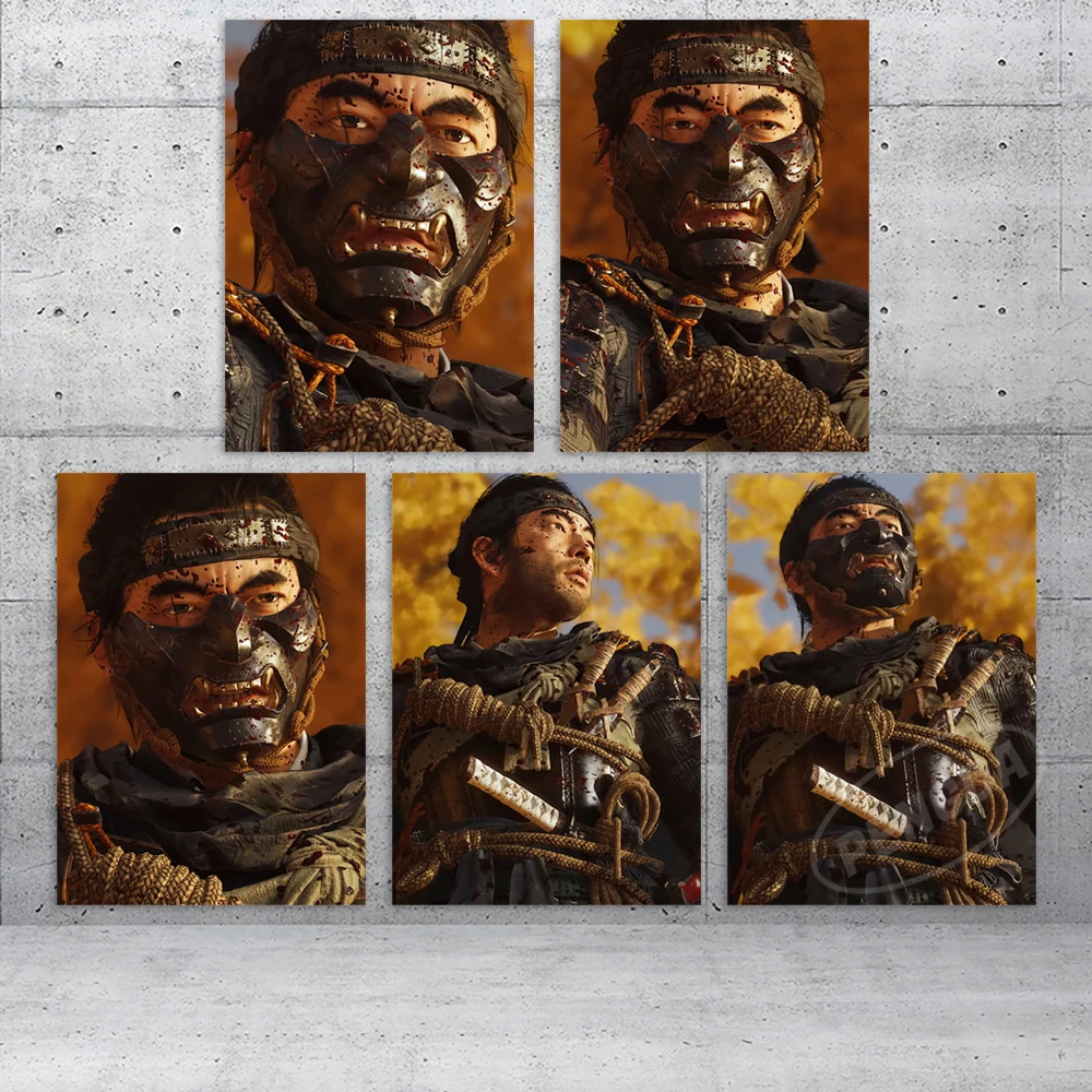 

Canvas Gift Painting Ghost Of Tsushima Hd Printed Game Home Decor Samurai Pictures Adventure Poster Wall Artwork For Living Room