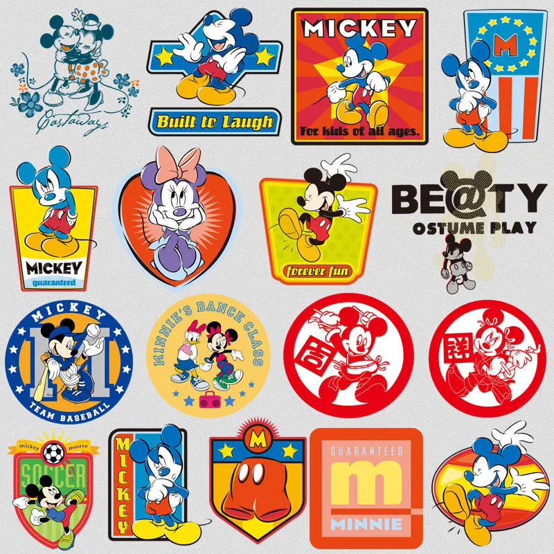 

Mickey Mouse Ironing Patches Disney Minnie Hot Sale Patch For Clothing Cartoon DIY Sticker For Sewing Clothing Bags Gifts