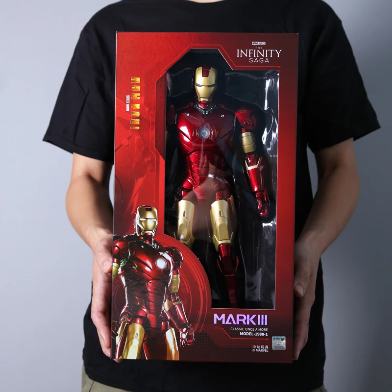 

ZD 1/5 Iron Man 36CM MK3 Original Marvel legends LED lighting 10th Anniversary Memorial Collect Tony Stark Model Action Figure