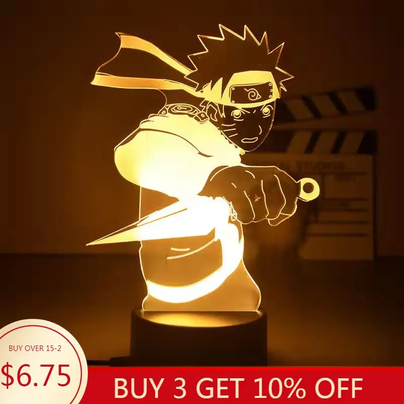 

Cartoon USB 3D Night Light Naruto Peripheral Garage Kits Ornaments Room Bedroom Bedside Decorative Lamp Children Birthday Gifts