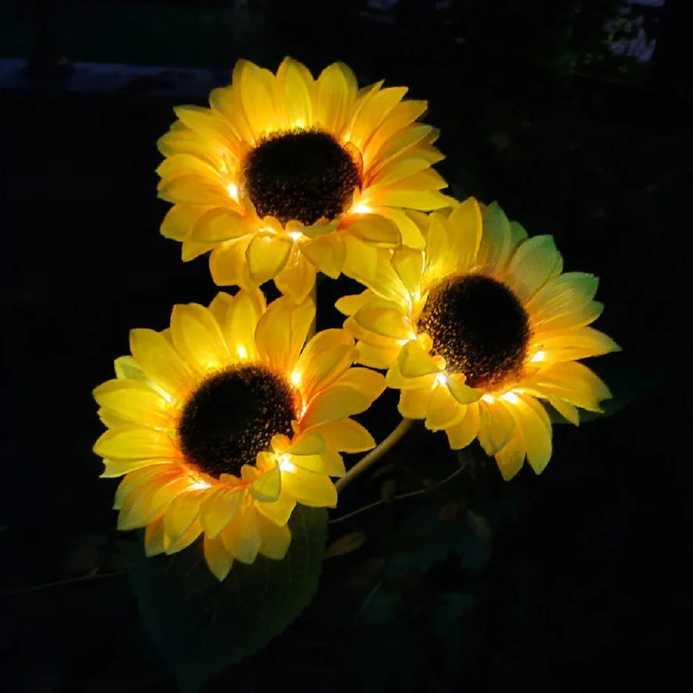 

Solar Sunflowers Light LED Outdoor Garden Lawn Lights Solar Flower Light Waterproof Decoration Lamp For Yard Pathway Wedding Hot