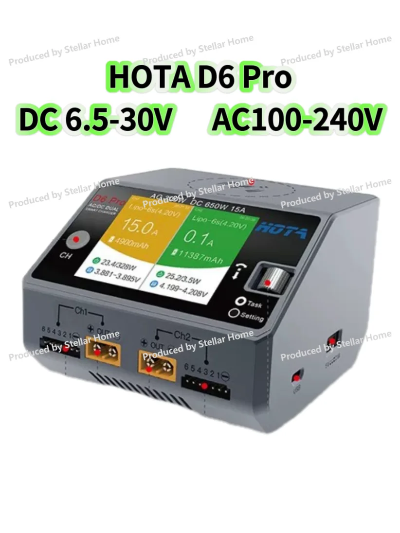 Фото HOTA D6 PRO Зарядное устройство постоянного тока 6,5-30 В переменного тока 100-240 В, сбалансированное зарядное устройство, зарядное устройство постоянного тока, зарядное устройство для аккумулятора Hota D6 №1