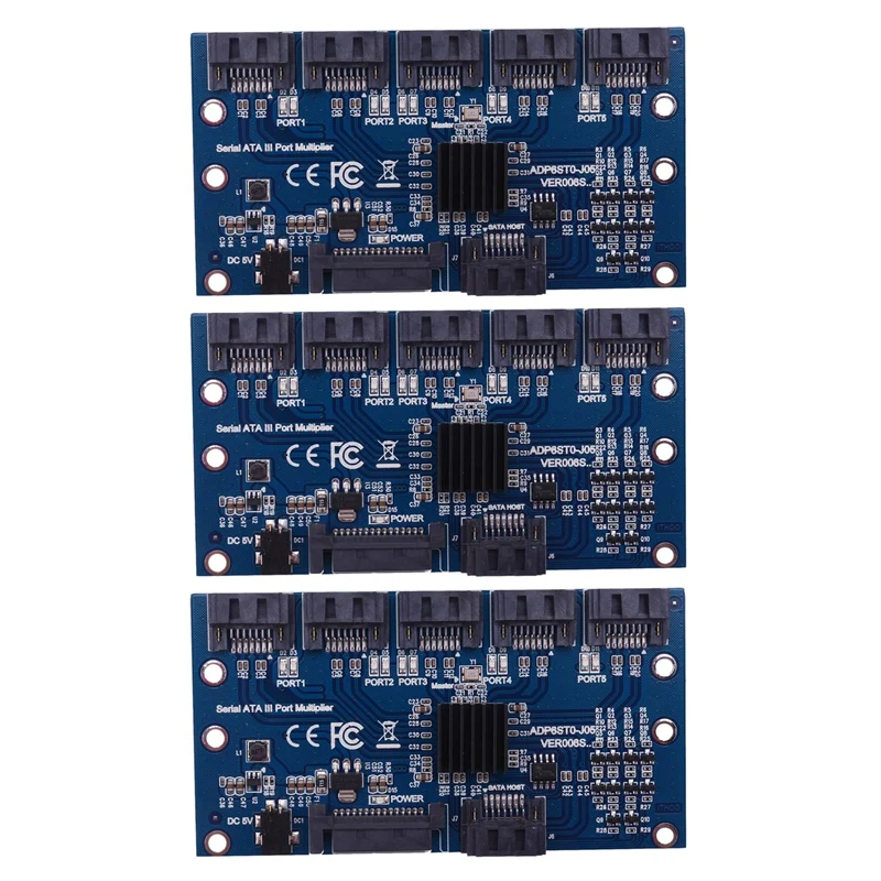 

NEW-3X Controller Card Motherboard Sata Expansion Card 1 To 5 Port Sata3.0 6Gbps Multiplier Sata Port Riser Card Adapter