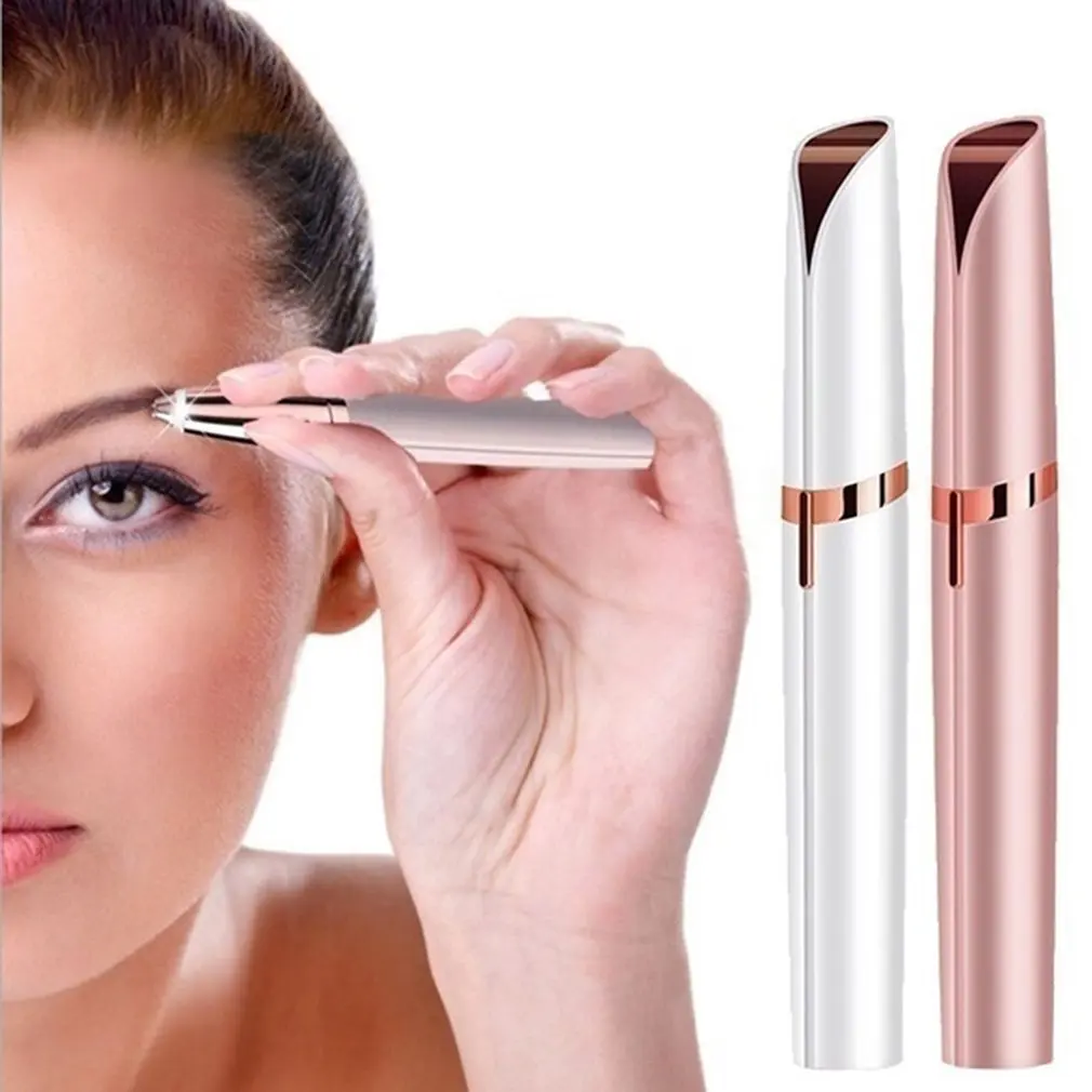 

Pro Lipstick Shape Electric Eyebrow Trimmer Painless Eye Brow Epilator Shaver Razor Portable Facial Hair Remover Women Depilator