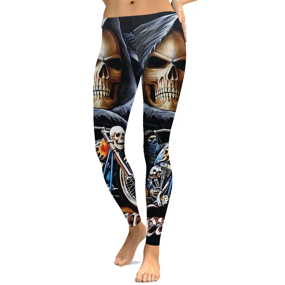 

Women Workout Yoga Leggings Funny Skull Locomotive 3D Printed Cosplay Fitness Bodybuilding Female Fashion Sexy Pencil Pants Hip
