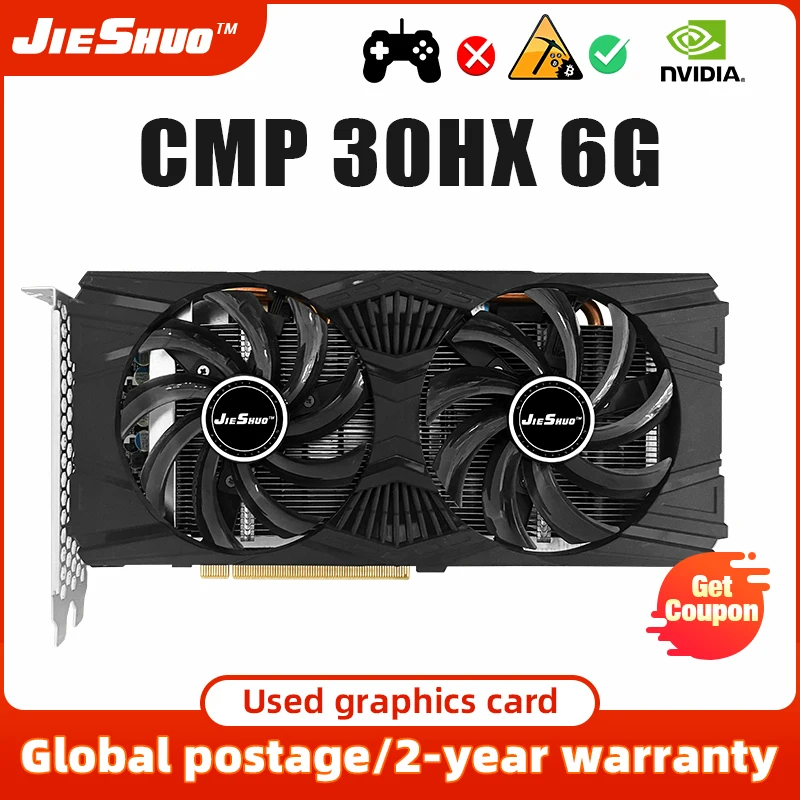 

JIESHUO CMP 30hx 6gb professional mining graphics card cmp 30hx 6gb gpu for eth etc btc graphics cards mining rvn aleo