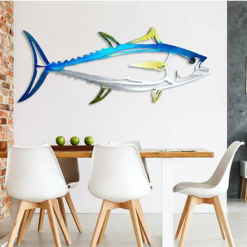 

Металлические железные художественные настенные украшения в виде акулы, морские животные, скульптура, подвеска, рыба, настенные наклейки, артефакт, уличное украшение для дома
