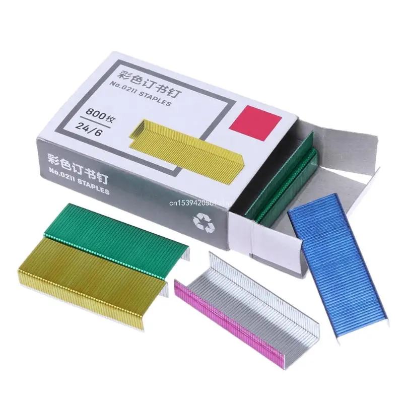 

800Pcs/Box 12mm for Creative Colorful Metal for Staples Office School Binding Su Dropship