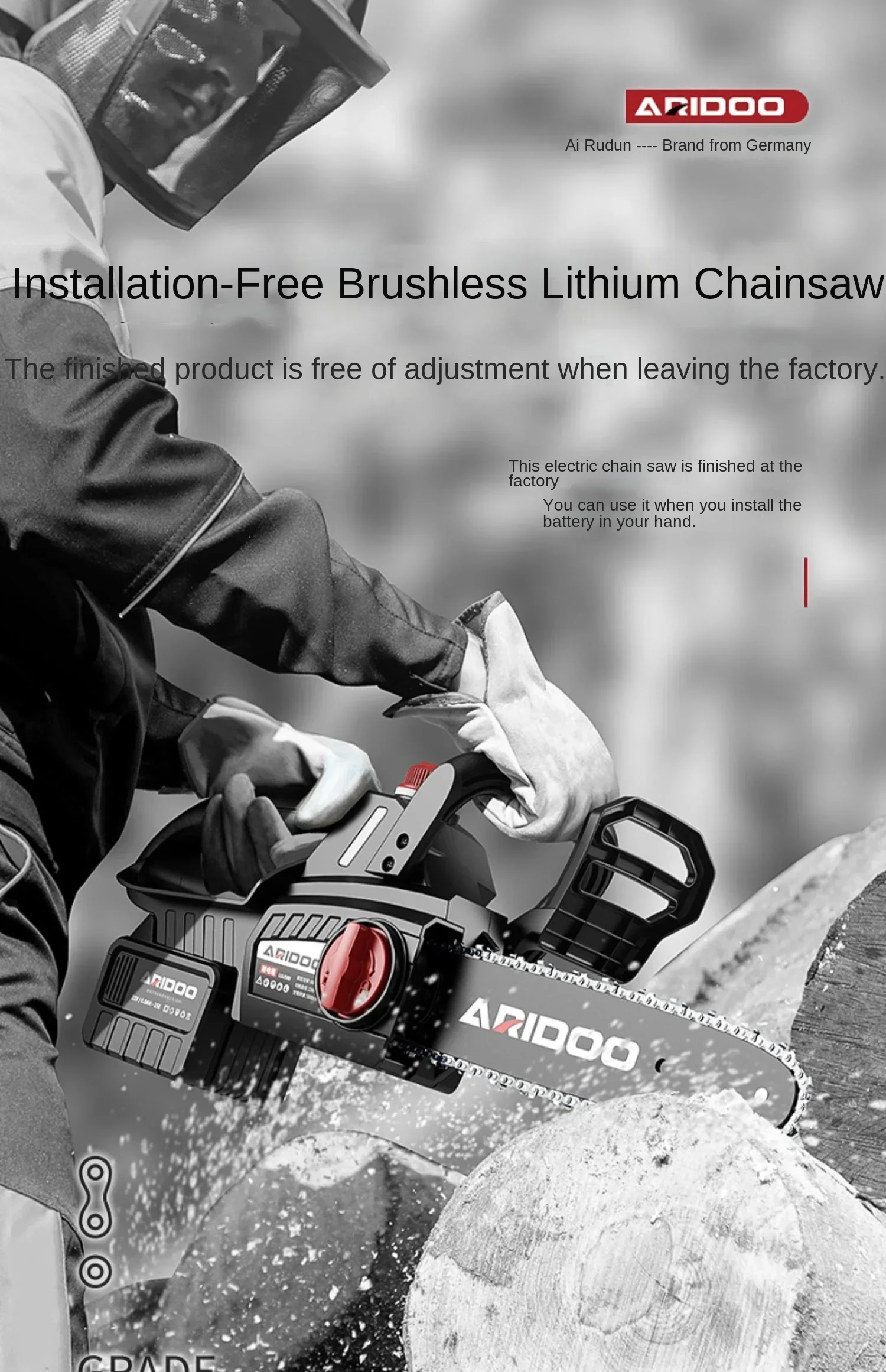 High-power German electric saw cordless outdoor lithium-powered wood cutting machine