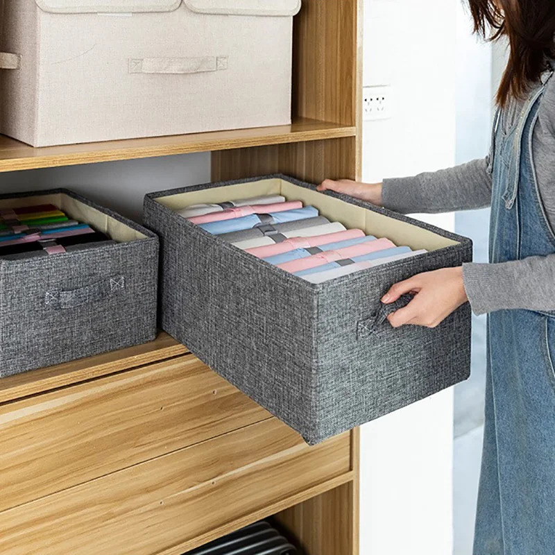 Акция! Коробки для хранения одежды нетканый шкаф корзина держатель органайзер