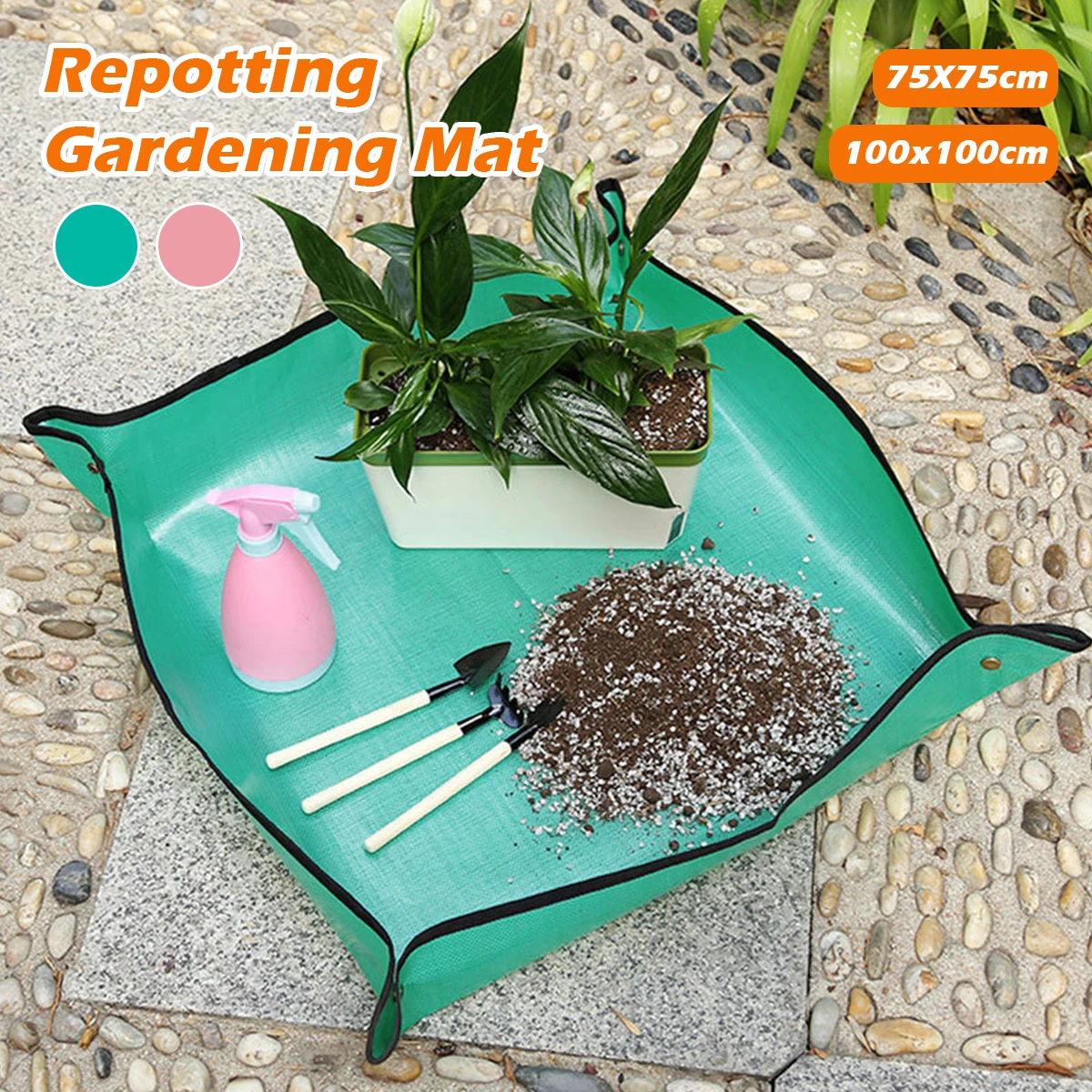 

Gardening Mat Planting Mat PE Gardening Potting Mat Gardening Pad Waterproof Foldable Pot Gardening Mat Transplanting Plant Pad