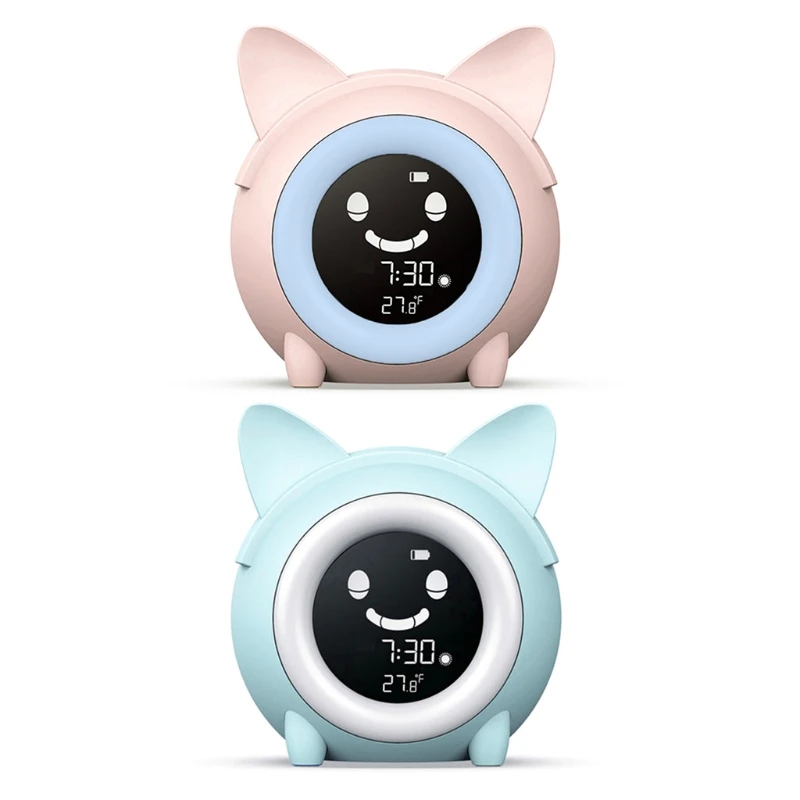 

Cartoon Desktop Alarm Clock Digital Display Electronic Desktop Alarms Timer Table Timing Equipment Room Home Bedroom