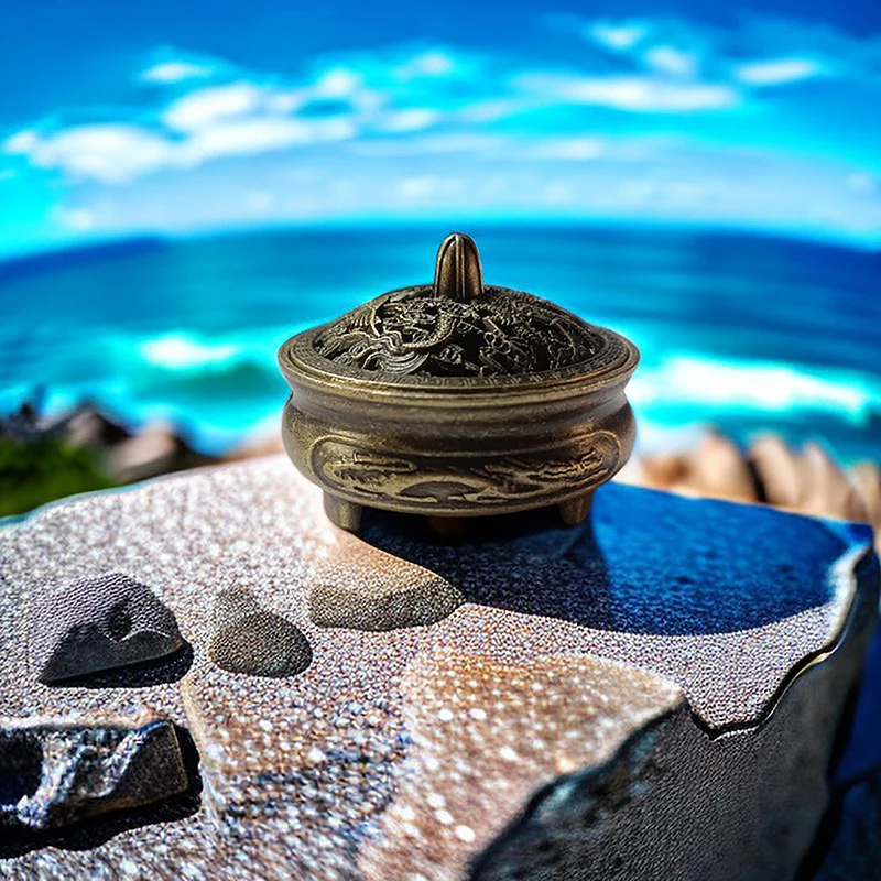 Карманная полая курильница с драконом и фениксом латунный держатель для