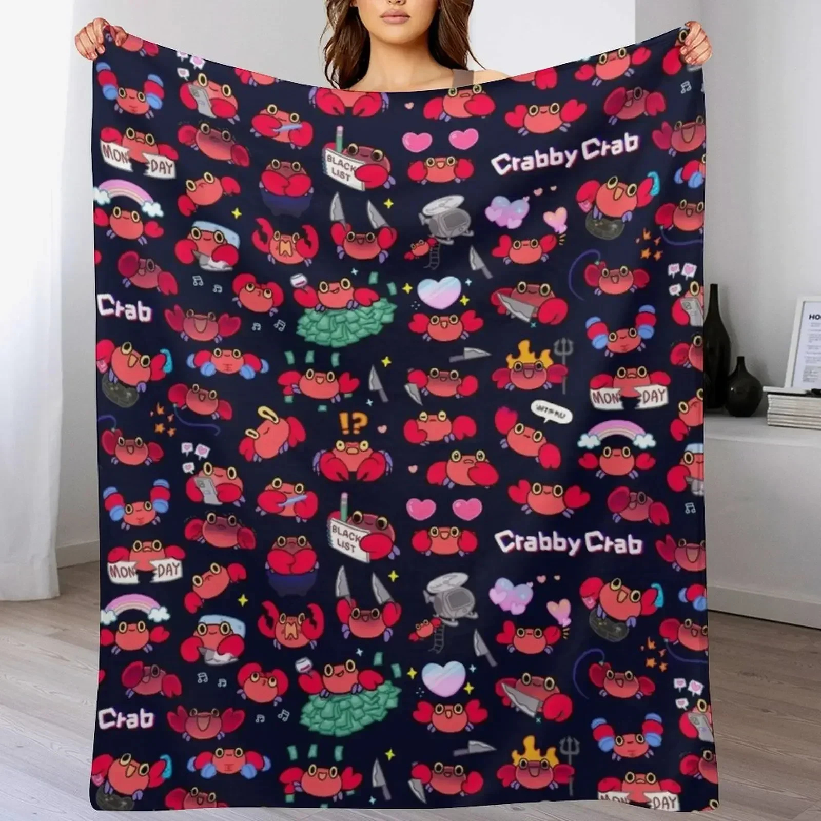Крабби краб - узор Плед Мягкие клетчатые роскошные одеяла St