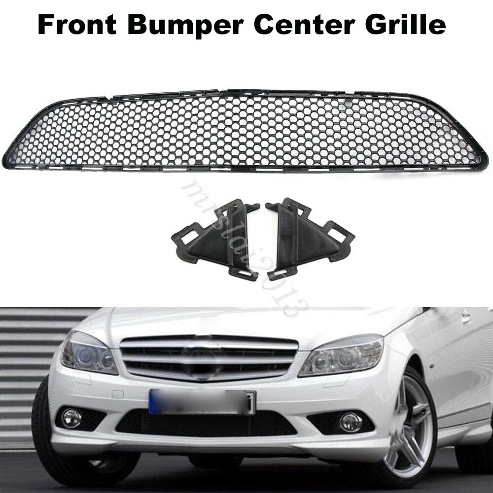 Фото Для C‑Class W204 Amg Line 2008–2011 годов выпуска, нижняя решетка переднего бампера 2048850153, высокопрочная защитная прочная центральная сетчатая решетка. №1