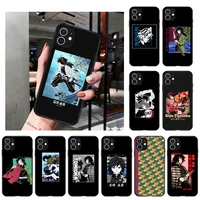 tomioka giyuu demon slayer black phone case for iphone 13 12 pro xs max x xr 7 8 6 6s plus 12 13 mini 11 pro max se 2020 cover