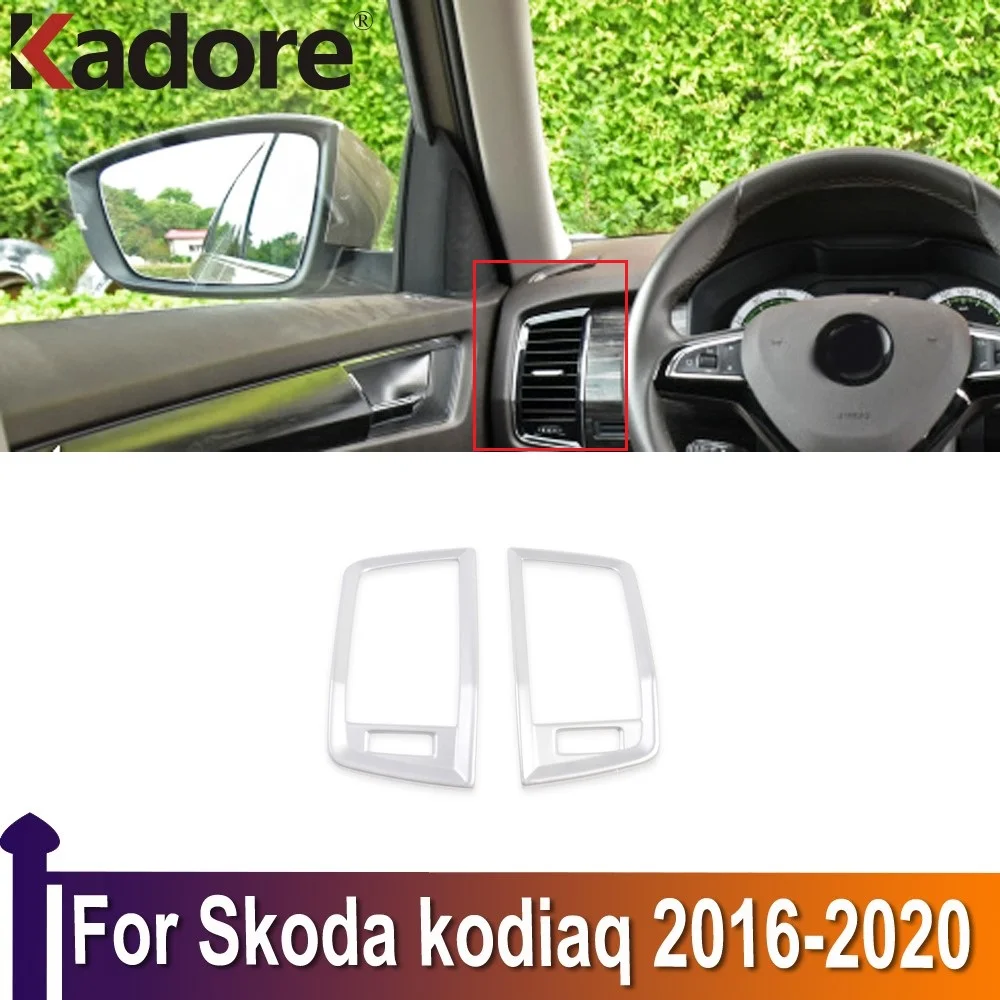 

Автомобильные аксессуары для Skoda kodiaq 2016, 2017, 2018, 2019, 2020, аксессуары для салона, передняя решетка вентиляционного отверстия, декоративная накл...