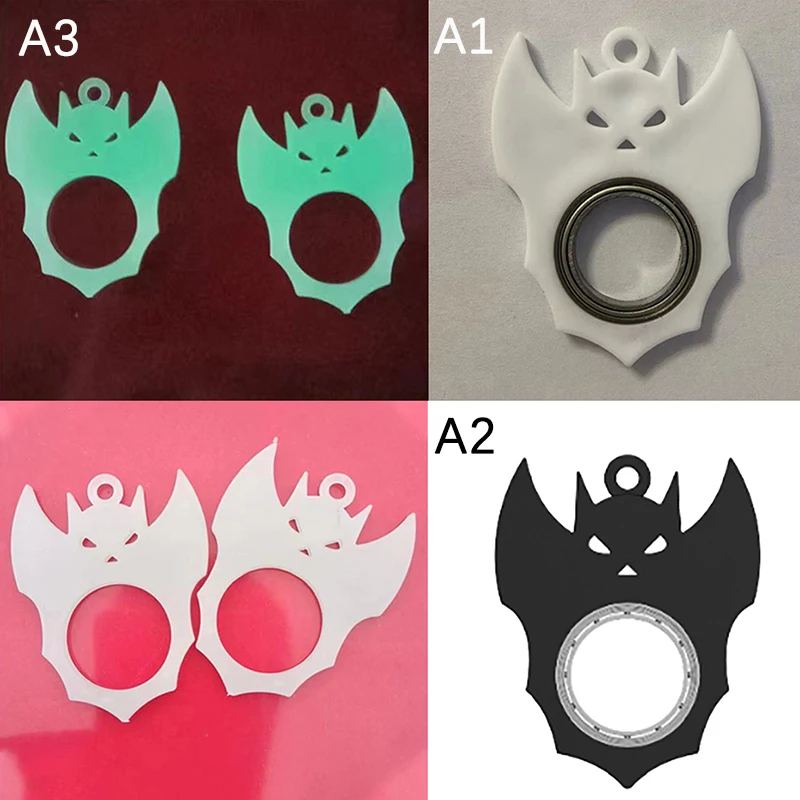 

1Pc Luminous Bat Keychain Spinner Anxiety Stress Relief Fidget Toys Spinning Noctilucent Key Ring Relieve Boredom