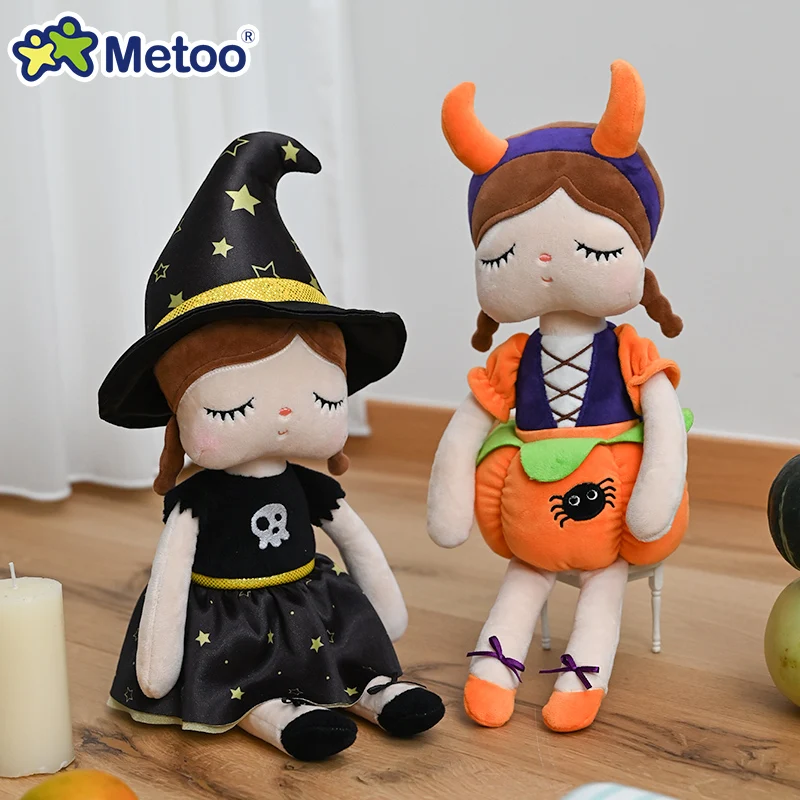 

2022 new Original Metoo 10.5inch Halloween Angela doll Girls pumpkin and witch style super soft fabric rabbit gift for Kids