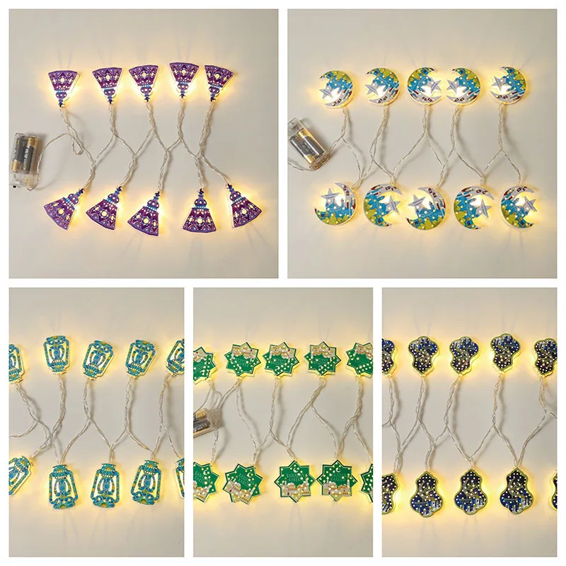 

1M 10LED Moon Star Led String Lights EID Mubarak Ramadan Kareem Decoration For Home Islam Muslim Event Party Supplies